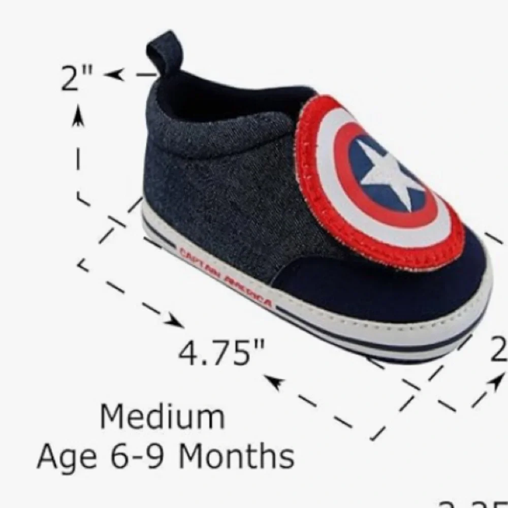 Marvel Baby Boys Avengers Captain America Low Top Denim Sneakers